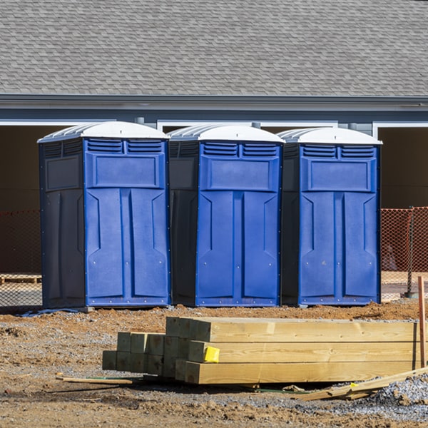 how often are the portable restrooms cleaned and serviced during a rental period in Cobden MN